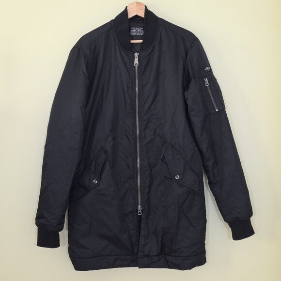 Schott NYC Jacket Flyer's Man M Black Army Type  U LS Pockets Two Way Zip Chore - Picture 1 of 16